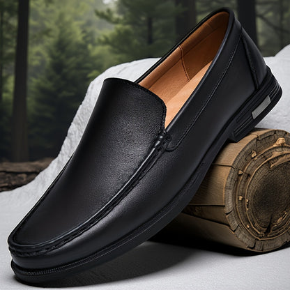 Men's Casual Slip-On Loafers, All-Season Leather Shoes