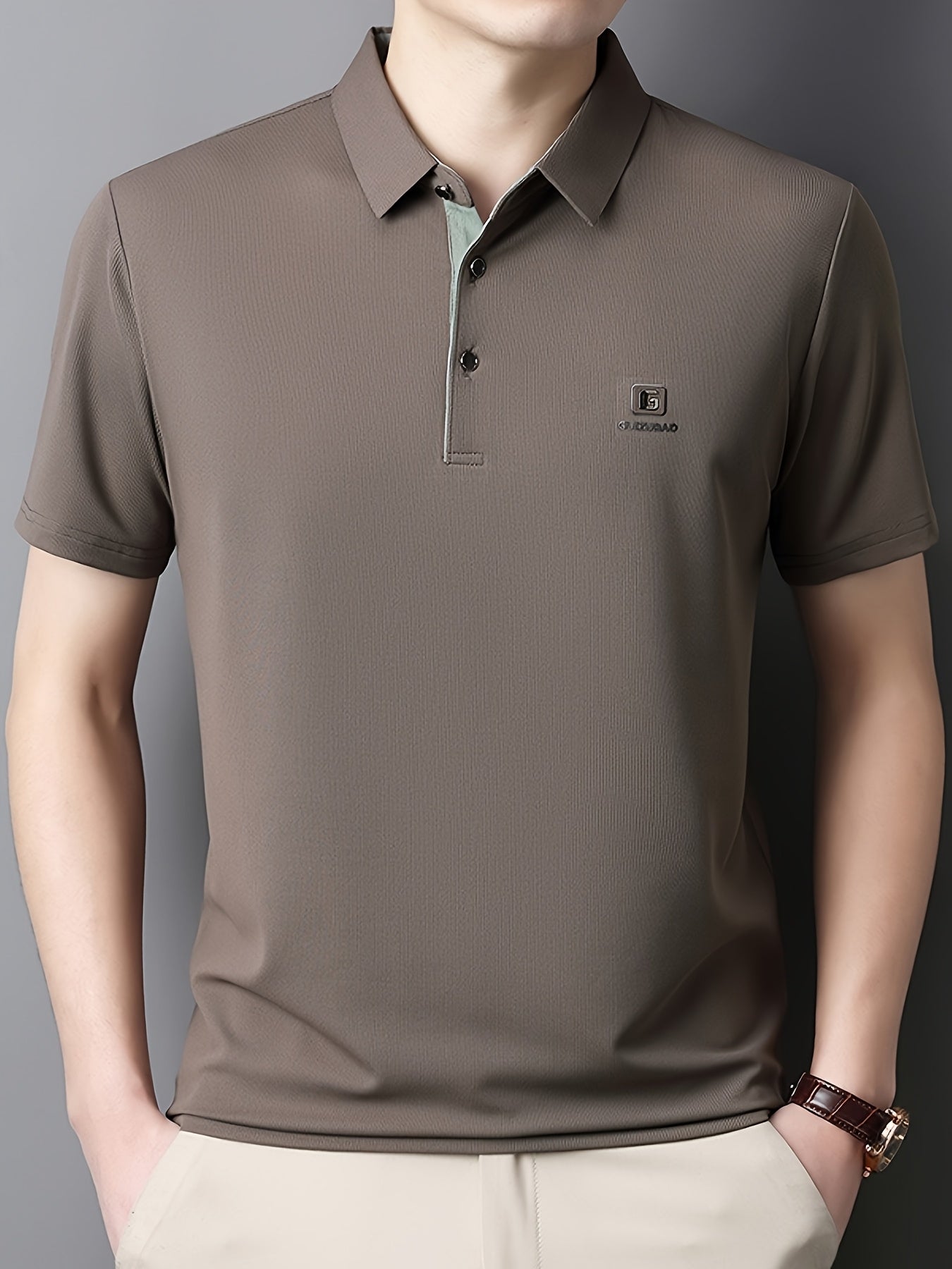 Men'S Summer Short-Sleeve Polo Shirt, Versatile T-Shirt Suitable for Everyday Wear - ayq