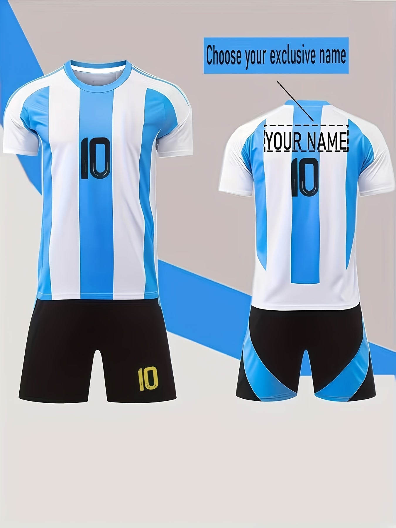 Personalized Boys' Football Jersey Set with Breathable Mesh