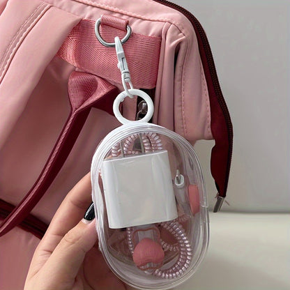 Compact Clear PVC Organizer Bag - շարժական պահեստ հեռախոսի լիցքավորիչների, ականջակալների, մալուխների և աքսեսուարների համար, դիմացկուն և անջրանցիկ