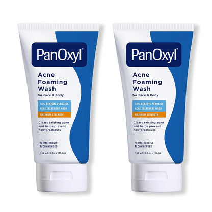 Panoxyl Acne Foaming Wash Benzoyl Peroxide 10% Maximum Strength Antimicrobial, 5.5 Oz