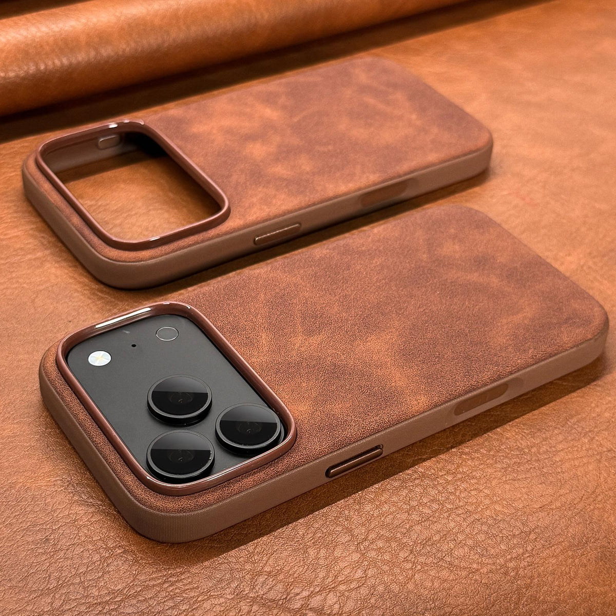 Luxury Retro Faux Sheepskin Leather Phone Case for iPhone 13-18 Pro Ma