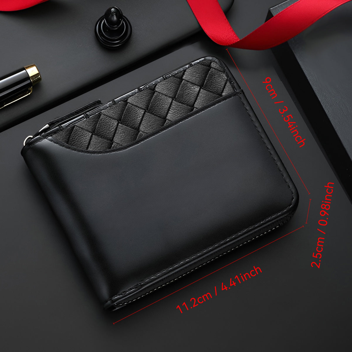 Luxury Faux Leather Wallet for Men | Crocodile Pattern, Embossed Top, Smooth Black, Zip Closure, Multiple Card Slots, Large Capacity, Stitched Design - Perfect Gift for Father, Husband, Brother