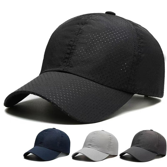 1pc Breathable Quick-Dry Mesh Baseball Cap for Men & Women - Adjustable Snapback, Lightweight Sun Hat for Outdoor Sports, Golf, Tennis, Running, Hiking, Camping - Black, Navy Blue, Dark Gray, Light Gray, Olive Green, Adjustab