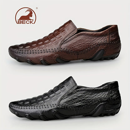 Men's Casual Slip-On Breathable Leather Soft-Soled Shoes