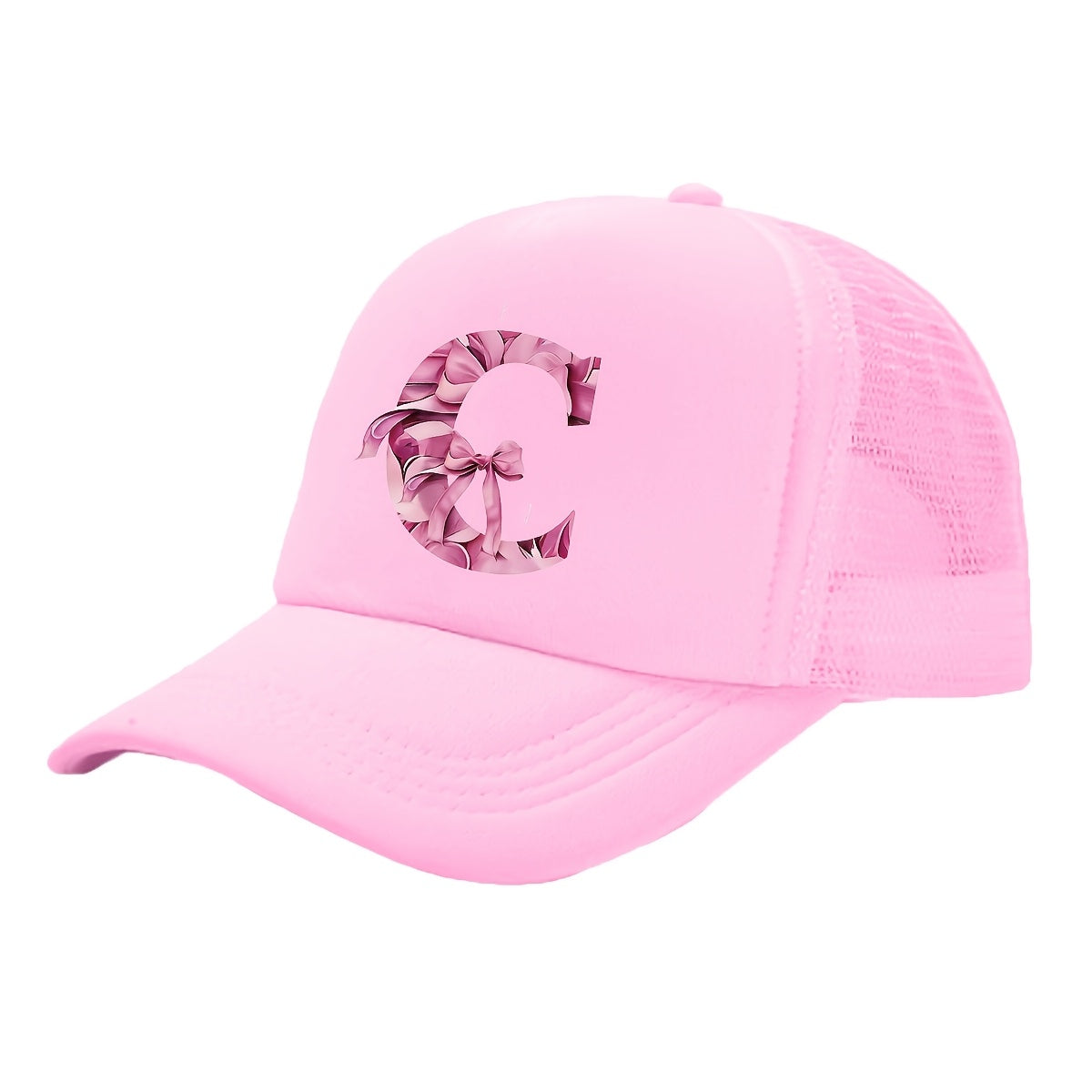 Kids Pink Mesh Bowknot Baseball Cap Breathable Lightweight