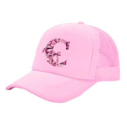 Kids Pink Mesh Bowknot Baseball Cap Breathable Lightweight