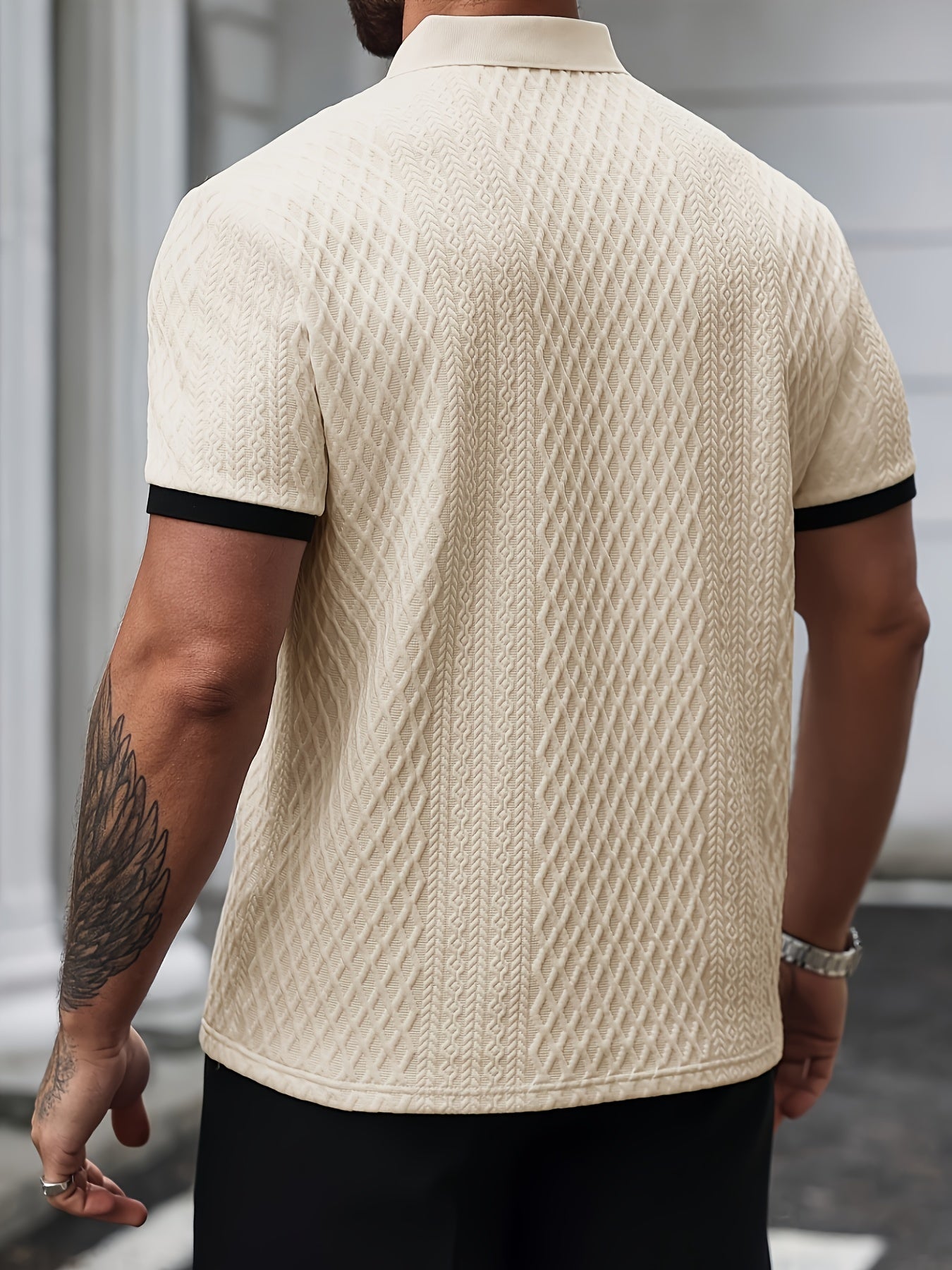 Men'S New Color-Blocked Polo Shirt | Argyle Pattern, Soft Fabric, Casual & Business Versatility, Ideal for Golf And Daily Wear