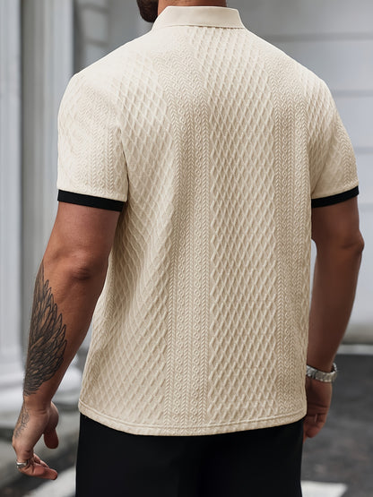Men'S New Color-Blocked Polo Shirt | Argyle Pattern, Soft Fabric, Casual & Business Versatility, Ideal for Golf And Daily Wear