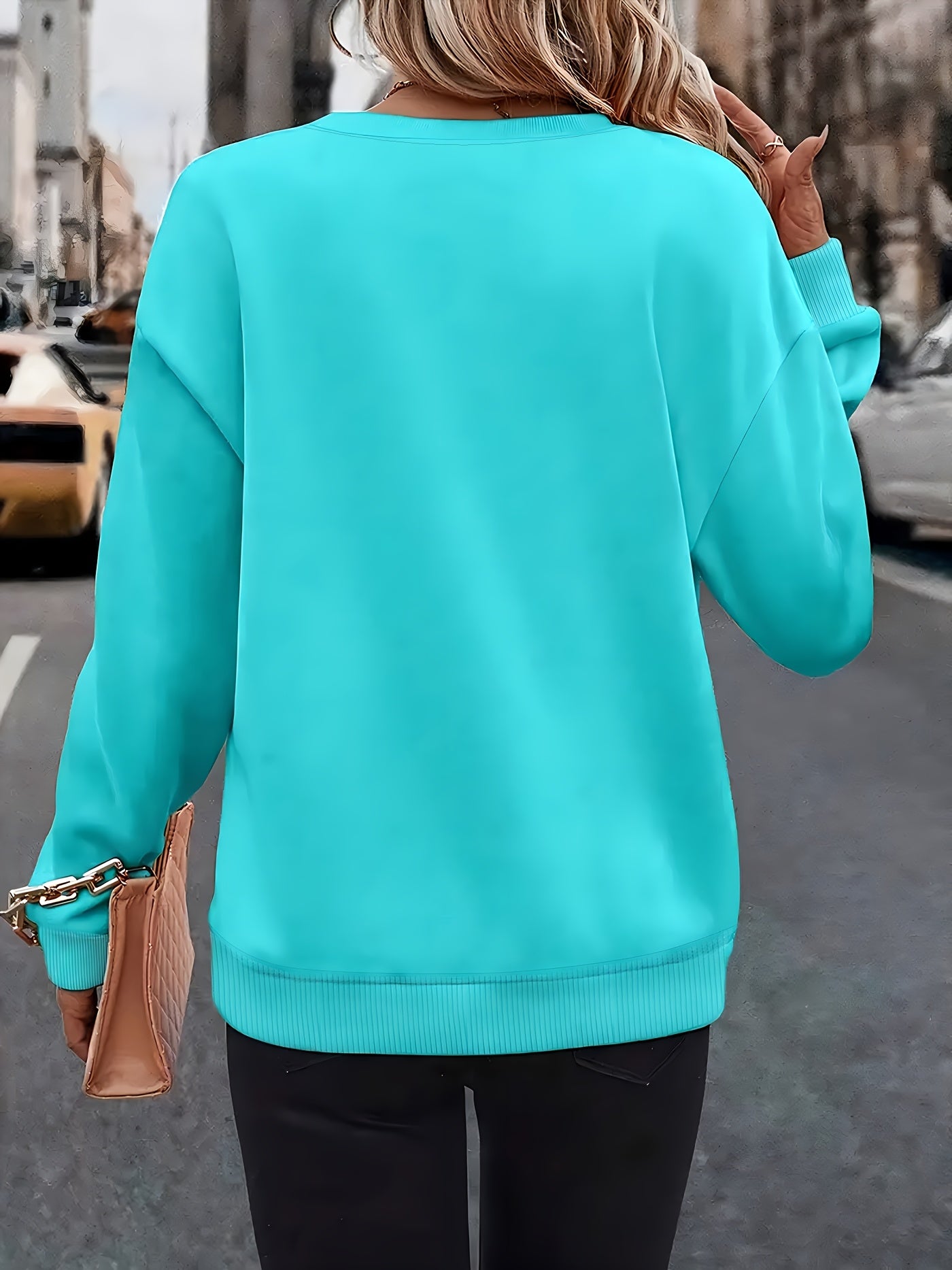 Women's Rich Red Christmas Sweatshirt - Thick Warm Winter Pullover for Holiday Party Outfits, Non-Stretchy Round Neck Sweater, Machine Washable Cold Weather Clothing Gift for Her, Festive Sweater, Santa Hat Design, Soft Textu