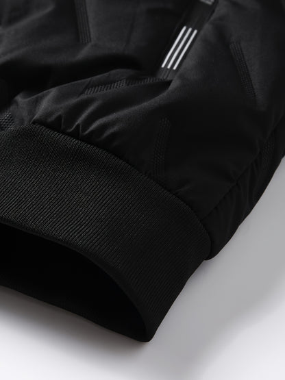 Men'S Heavyweight Winter Jacket - Thermal Insulated Cold Weather Coat with Zippered Pockets, Stand Collar, Full-Zip Closure - Black Outer Shell for Everyday & Outdoor Activities - Non-Stretch Fabric Construction, Seasonal Lay