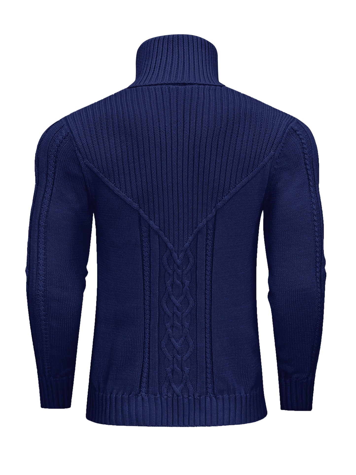 Men'S Casual Winter High Neck Turtleneck Sweater | Black Solid Color, Medium Stretch Fabric, Regular Fit, Hand Wash Only, Sleek Knitwear, Long Sleeve, Rib-Knit Detail