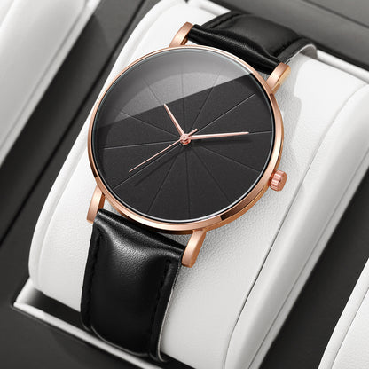 Men'S Luxury Quartz Wristwatch and Jewelry Set | Black Analog Watch with Dual Display, Includes Matching Bracelet, Necklace, and Ring - Ideal for Birthdays, Christmas, Ramadan