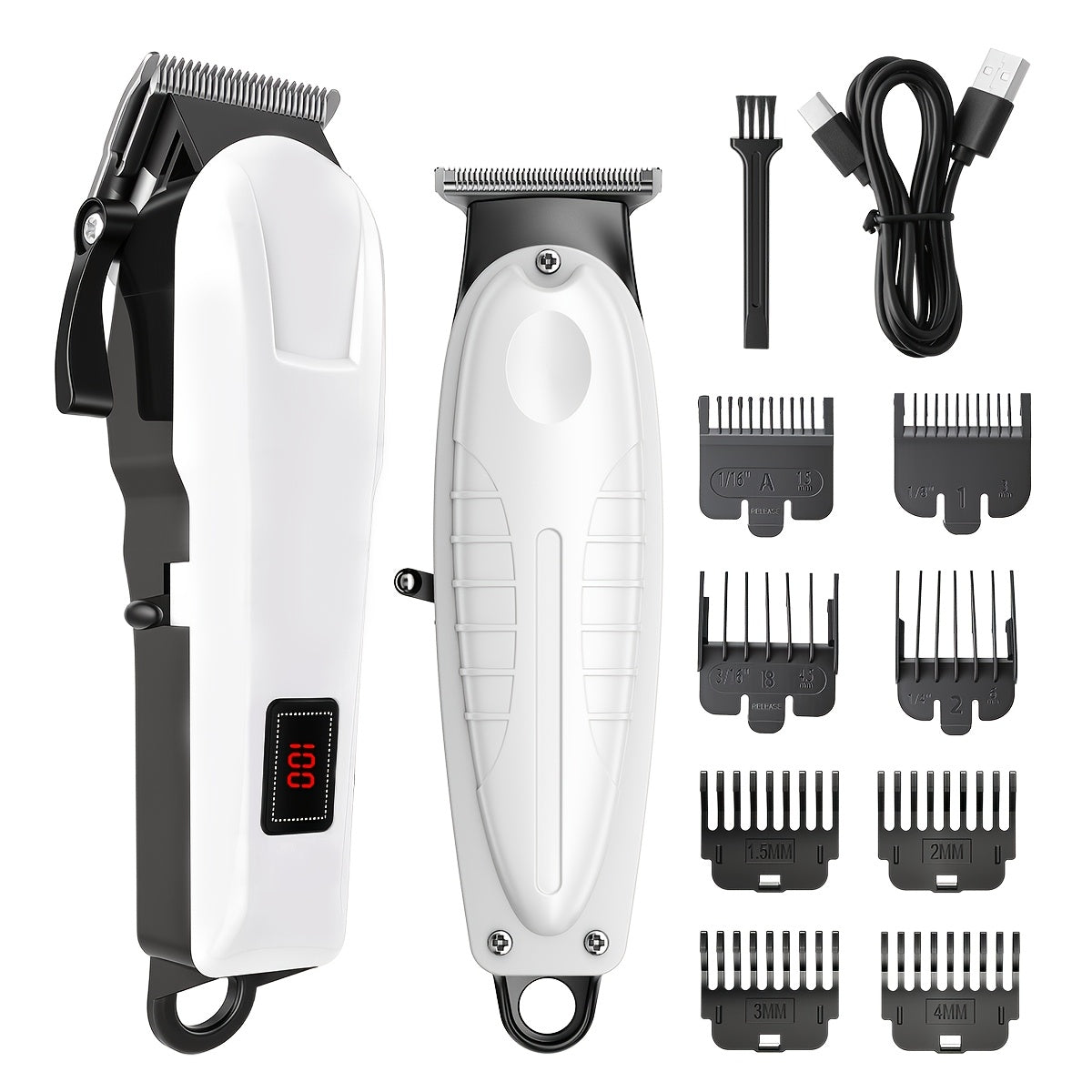2pcs/3pcs Men's Electric Hair Clipper Set & Beard Trimmer Set. Home-use electric hair clipper + sculpting trimmer + reciprocating shaver. Haircutting, shaving, sculpting, and sideburn trimming. Christmas gift. for home, car,