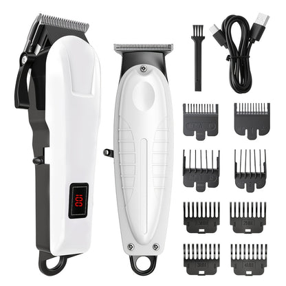 2pcs/3pcs Men's Electric Hair Clipper Set & Beard Trimmer Set. Home-use electric hair clipper + sculpting trimmer + reciprocating shaver. Haircutting, shaving, sculpting, and sideburn trimming. Christmas gift. for home, car,