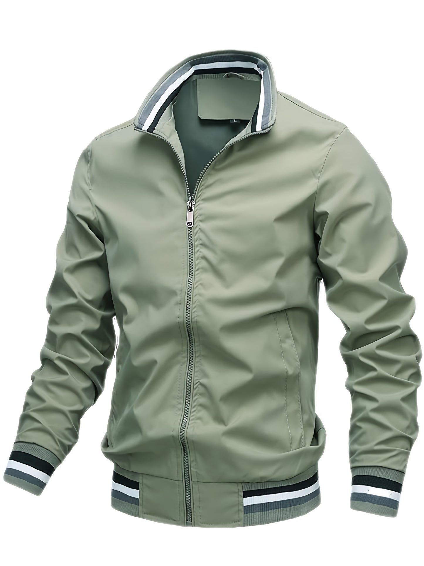 A Men'S Stylish Pilot Jacket, Made of Durable Fabric, Features Classic Striped Details, Perfect for Casual Outings Or Hiking. It Offers a Sense of Confidence And Fashion, Making It an Ideal Gift for Men