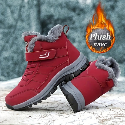 Women's Snow Boots, Couple Style, Autumn/Winter Unisex Outdoor Sports High-Top Hiking Shoes, Multiple Colors Available Winter Women's Ankle Boots. Black, Grey, Red Women's Shoes. Lace-Up and Closure for Easy Wear, Designed fo
