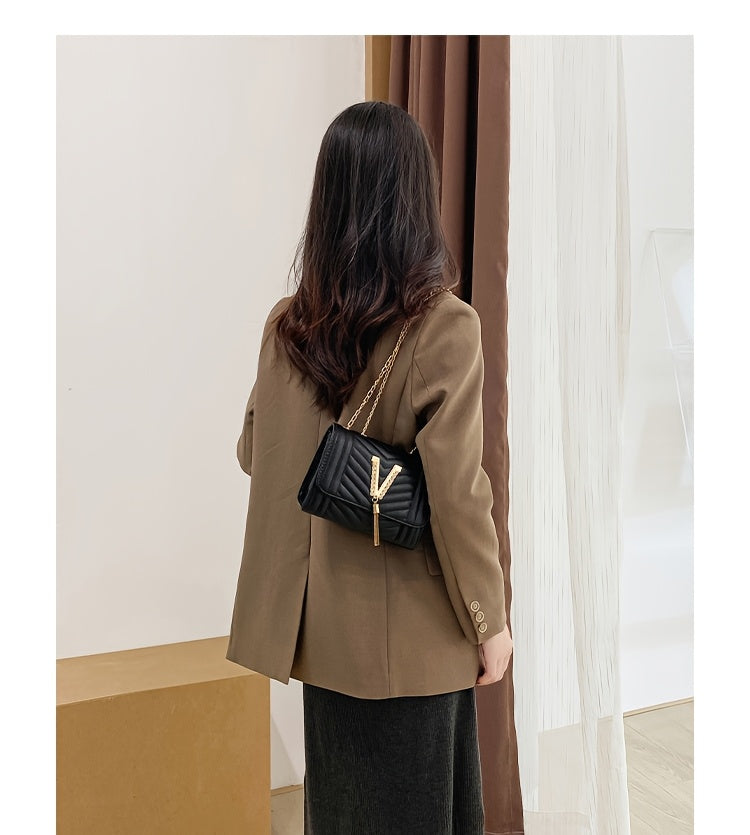 Կանացի կրծկալով պայուսակ, փայլուն քարերով կարված դրամապանակ՝ ամենօրյա օգտագործման համար