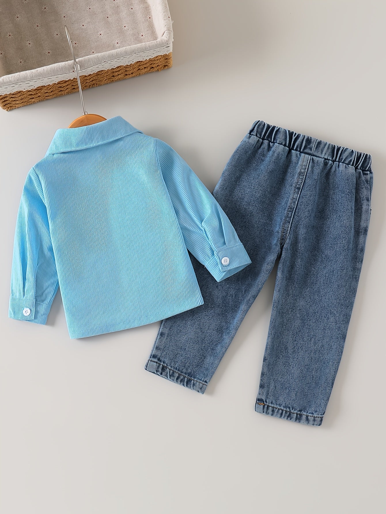 Boys' Cotton Blend Shirt and Jeans Set for Fall/Winter