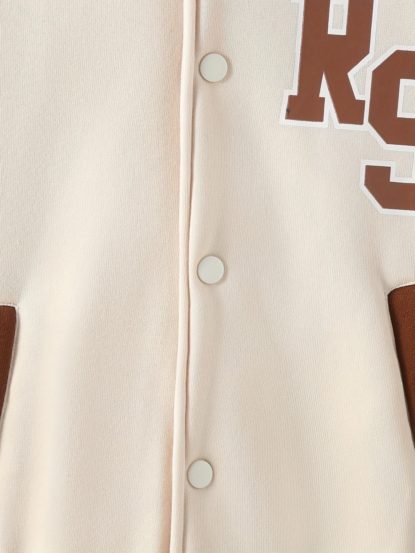 Boys Baseball Collar Long Sleeve Letter And Number Graphic Color Block Drop Shoulder Varsity Jacket Without Hoodie - ayq