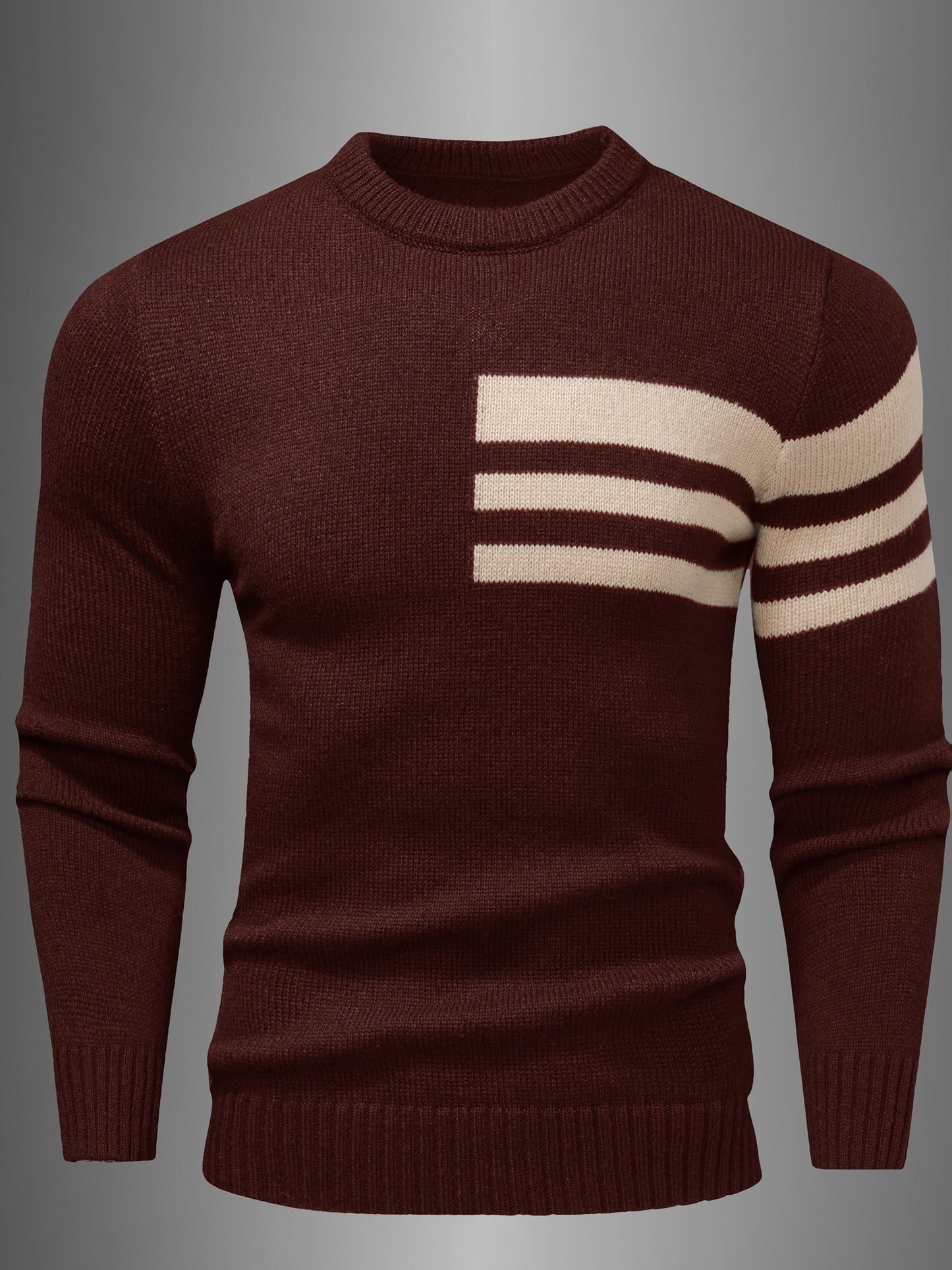 Տղամարդկանց նորաձև տրիկոտաժե սվիտեր կլոր վզնոցով - աստղաձև նախշերով