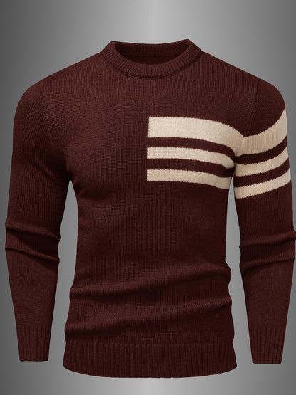 Տղամարդկանց նորաձև տրիկոտաժե սվիտեր կլոր վզնոցով - աստղաձև նախշերով