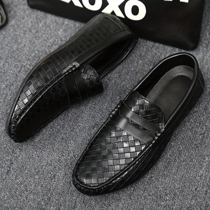 Men'S British Style Loafers - Comfortable Slip-On Moccasins with Round Toe, Faux Cover Upper & PVC Sole, Perfect for Casual Wear, Parties, and Weddings, Wedding Shoes - ayq
