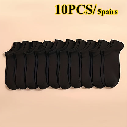 Men's 10-Pack Breathable Ankle Socks, Lightweight & Sweat-Resistant