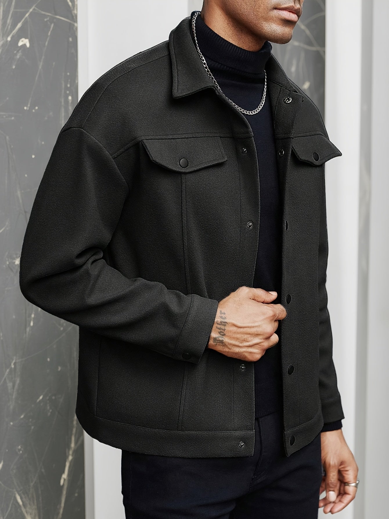 Fashionable and Comfortable Autumn Men's Casual Front Button Drop Shoulder Coat, Suitable for Husband Outings, Work, Parties, Dates, Travel, Date Night Outfit, Party Coat, Modern Menswear, Stylish Men's Wear, Quality Stitchin