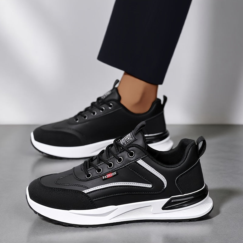 Men's Plus Size Walking Shoes, Skate Shoes, Breathable Trail Running Shoes, Travel Shoes, Trendy Versatile Low-Top Casual Sports Shoes, Fashion Sneakers, Black Knit Mesh Shoes for Spring, Summer, Autumn, All Seasons - ayq