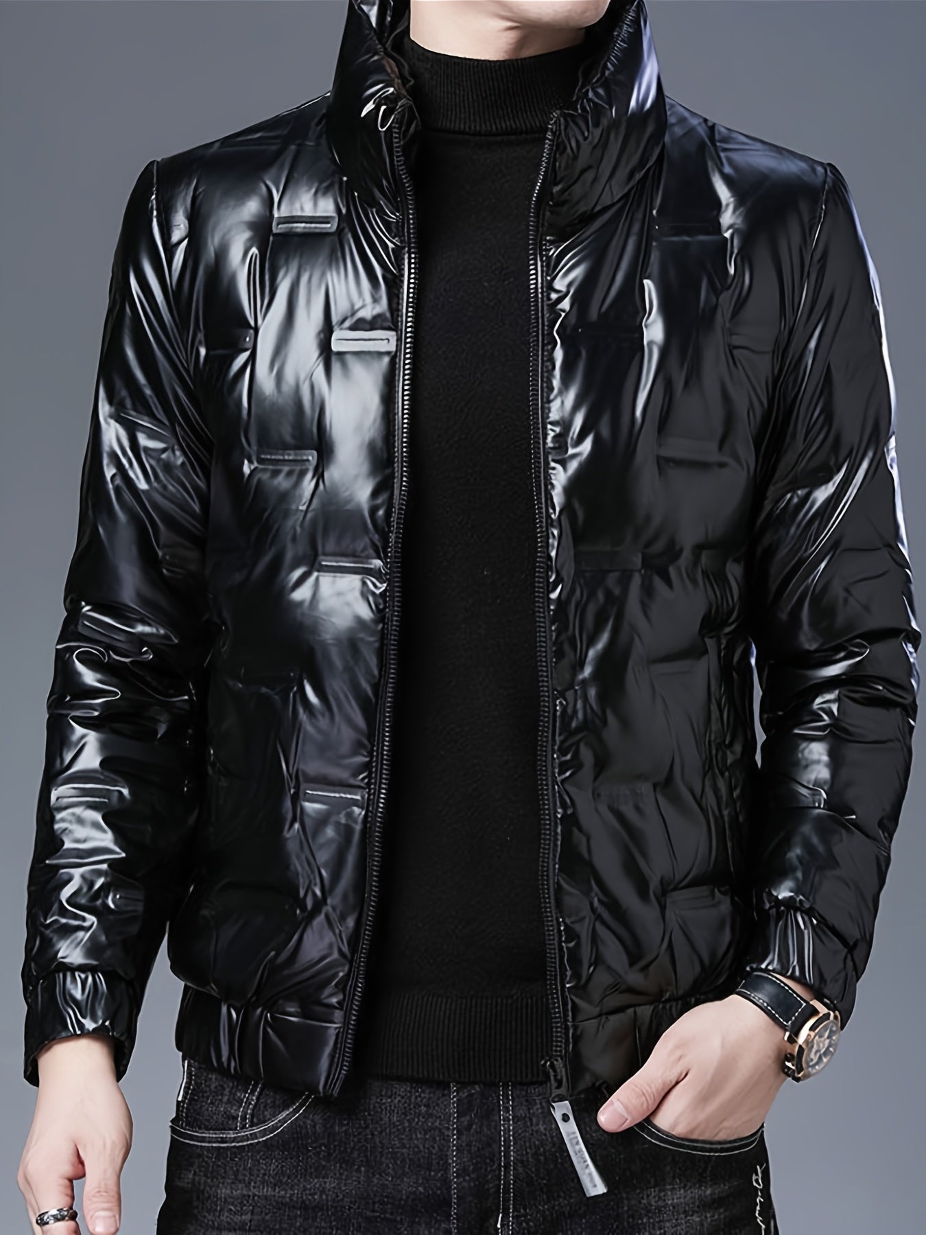 Men'S Winter Jacket - Windproof & High Quality Cold Weather Coat with Stand-Up Collar, Thick Insulated Outerwear for Skiing, Hiking, Commuting - Non-Stretch Fabric, Easy-Care - Ideal for Everyday & Formal Events, Winter Coat,