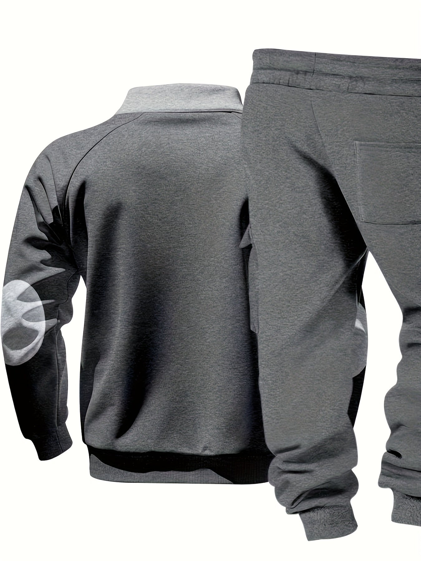 Men's New Product: Men's Casual Sportswear Set for Outdoor Workwear and Daily Commuting, Fashionable Hoodless Sweatshirt with Lining and Extra Thickness, Suitable for Outdoor Walks