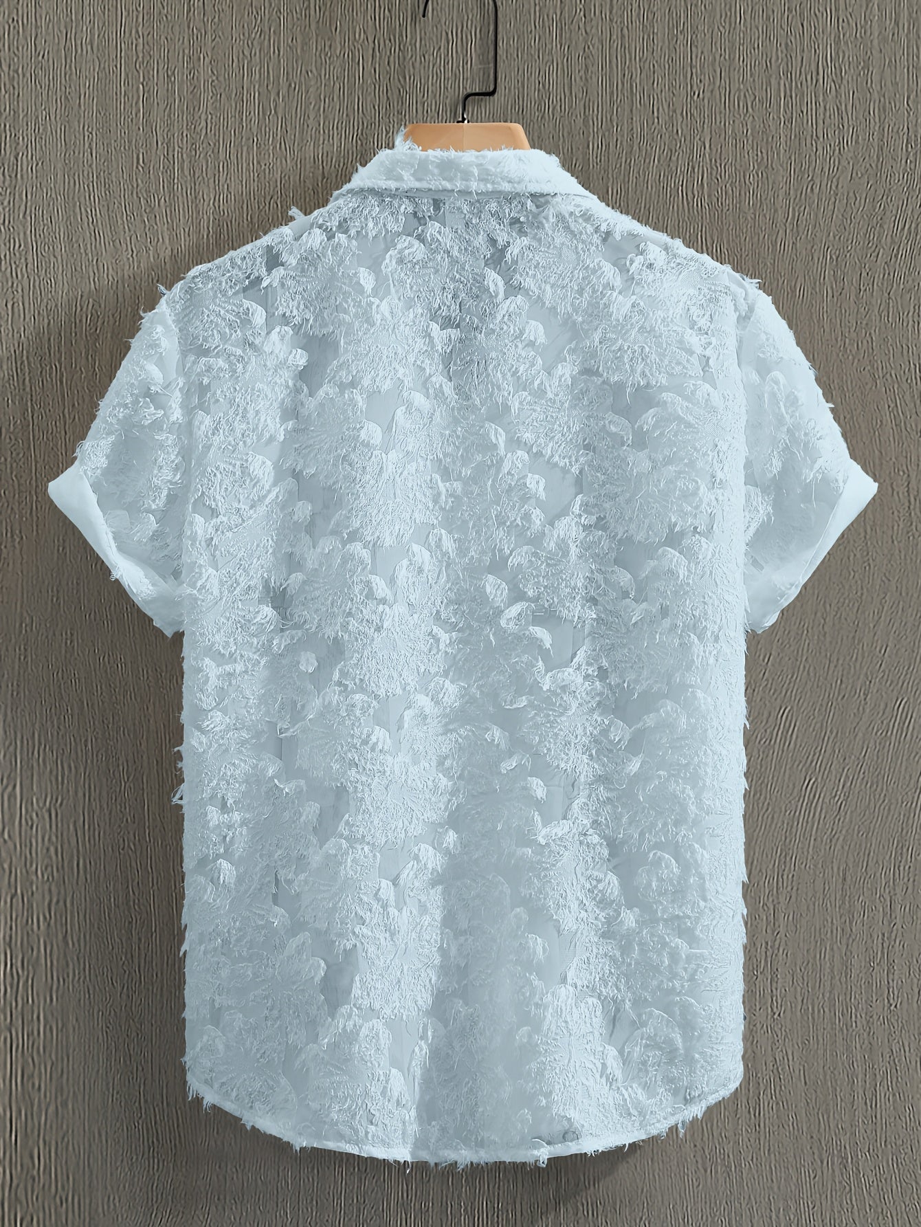 Men's Casual Short-Sleeve Polyester Shirt for Spring and Fall
