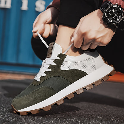Men'S Casual Fashion Sneakers - Versatile  Stylish Dad Shoes with Rubber Sole, Lace-Up, Round Toe, Low Top Design for Outdoor, Hiking  Everyday Wear, Hiking Footwear Modern Sneakers Durable Rubber Sole