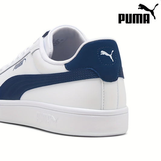 PUMA Unisex Low-Top Sneakers - White  Navy Blue, Lace-Up Casual Shoes with Cushioned Rubber Sole for Everyday, Gym, Office - All-Season Men's  Women's Athletic Footwear, Gym Footwear, Sporty Look, Durable Footwear