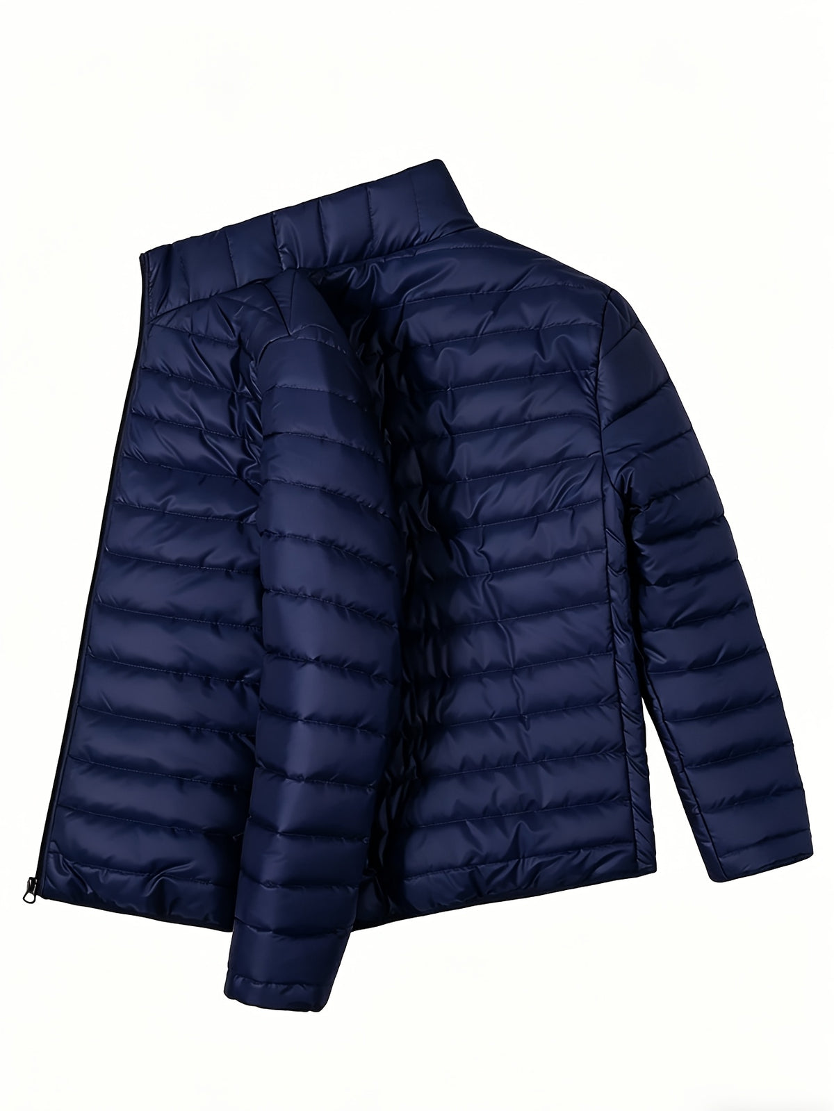 Men's Stand Collar Quilted Padded Coat Lightweight Warm Jacket