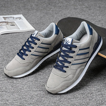 Men's Trendy Solid Old School Style Sneakers, Comfy Non Slip Casual Lace Up Shoes For Men's Outdoor Activities