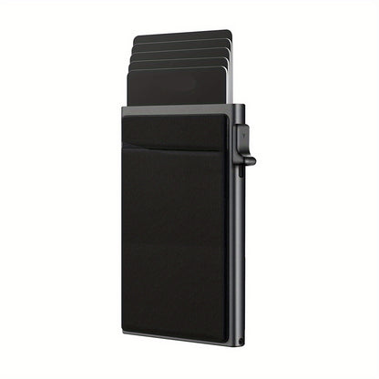 Simple RFID Blocking Aluminum Alloy Credit Card Holder with Money Bag for Men