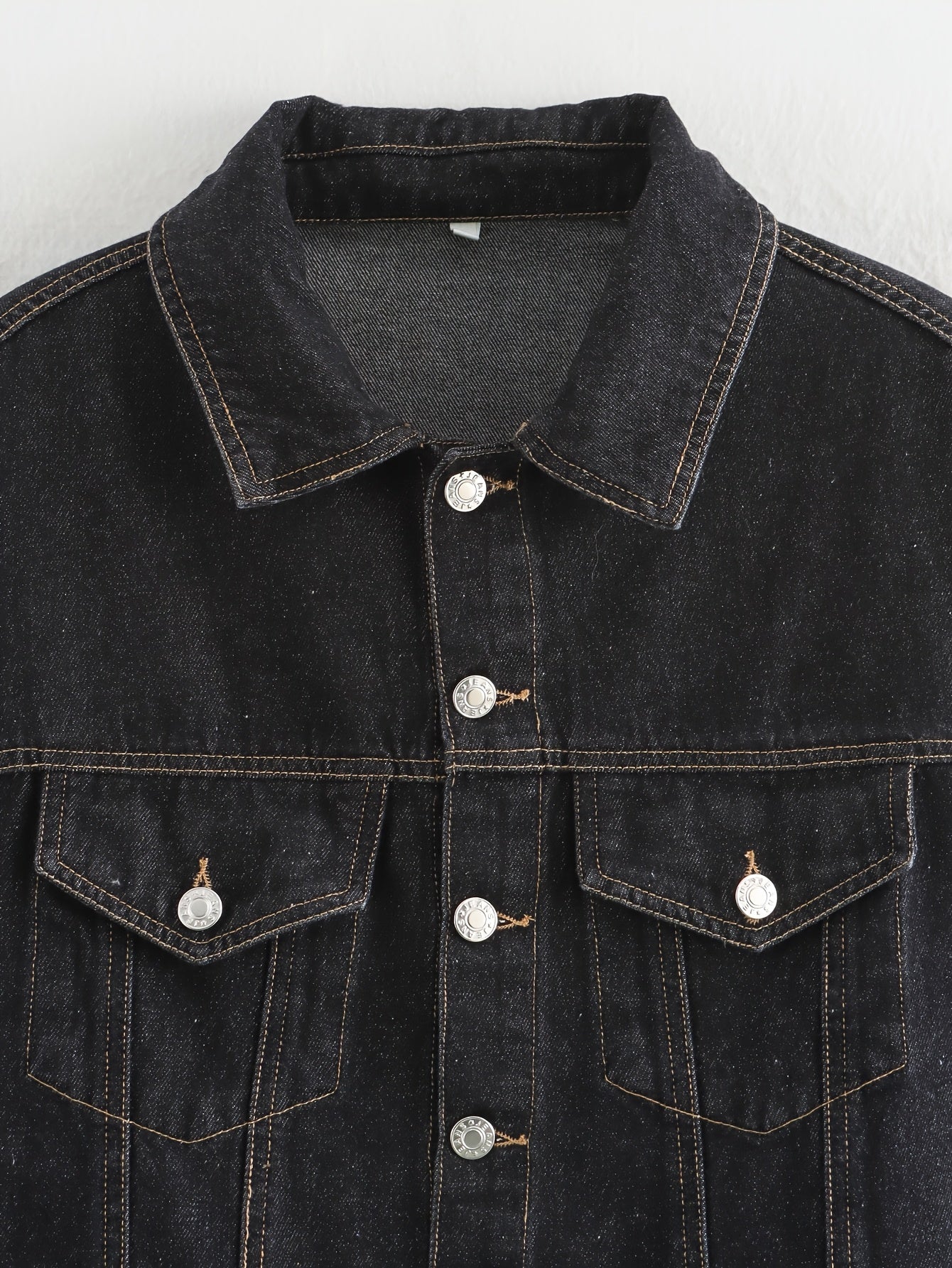 One Summer-Autumn Women's Short Rolled Sleeve Oversized Style Jacket with Contrast Stitching, Metal Buttons for Urban Street Fashion, Jackets for Women High Quality, Casual Wear, Everyday Jacket, Modern Design, Metal Detailin