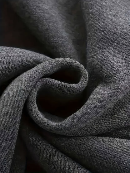 Men'S Boston Print Hoodie And Sweatpants Set - Casual Long Sleeve, Slight Stretch Fabric, Pockets, Suitable for Autumn And Winter, Sportswear, Casual Attire | Hoodie | Sport Pants with Pockets, Everyday Wear