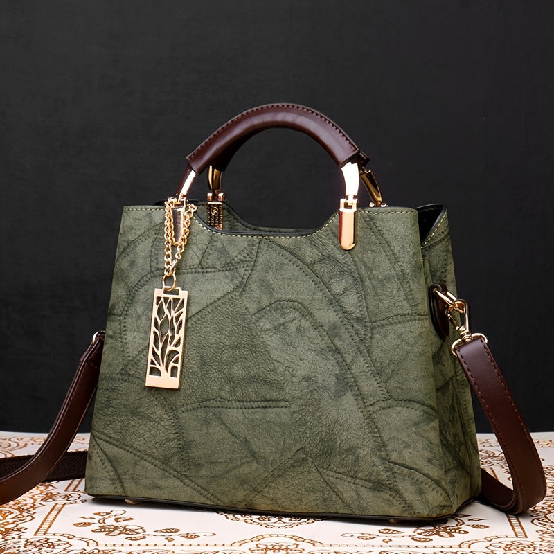 Luxury Women's Black Striped Crossbody Handbag with Detachable Strap