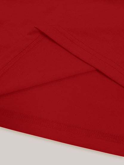 Women'S 2026 New Year Print T-Shirt - Red with Golden Number 2026 & Snowflake Design, Casual Round Neck Tee for Spring/Summer, Casual Wear Tops, |festive Tshirt|round Neck Tee, Christmas T Shirt