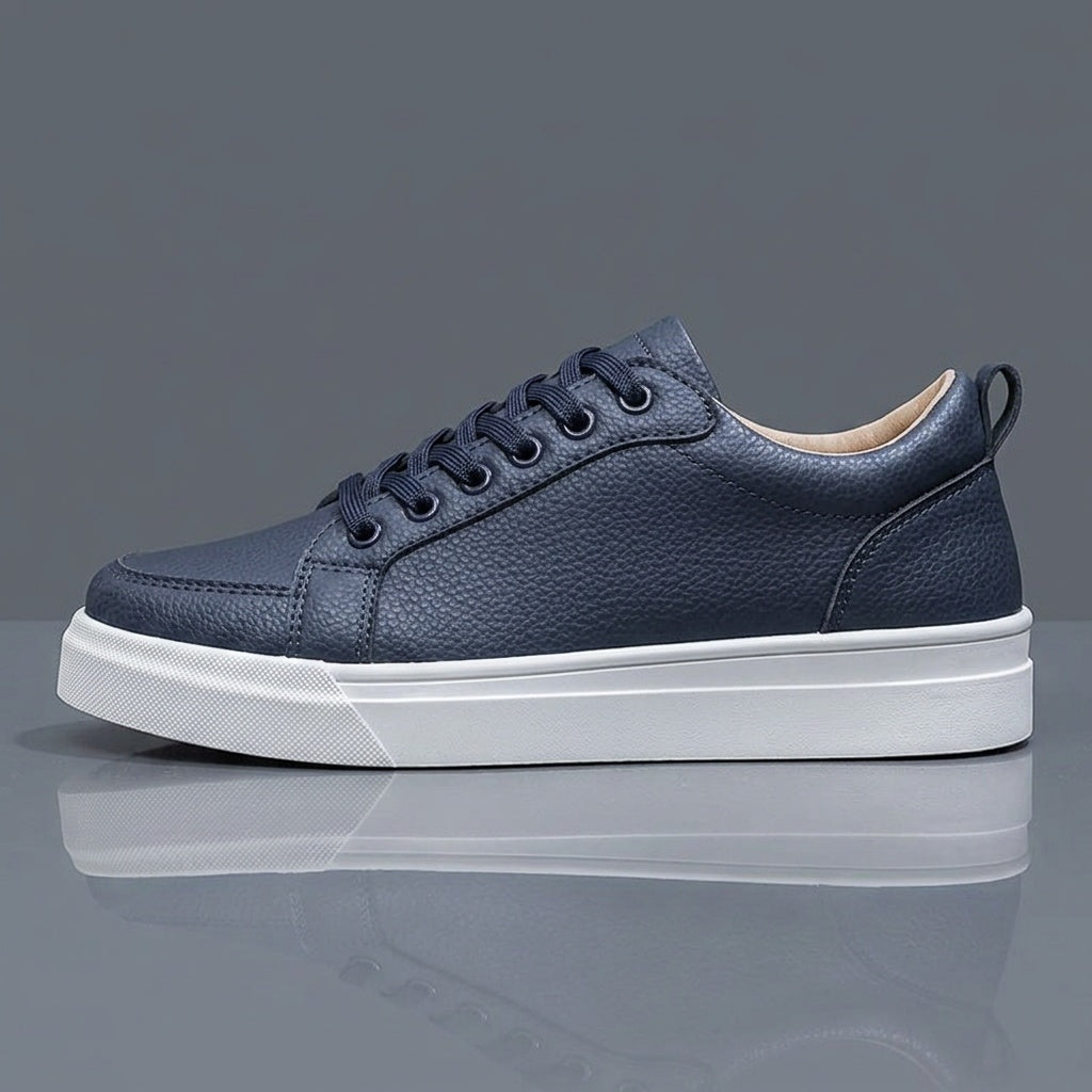 Men's Vintage Low-Top Casual Sneakers with PU Upper