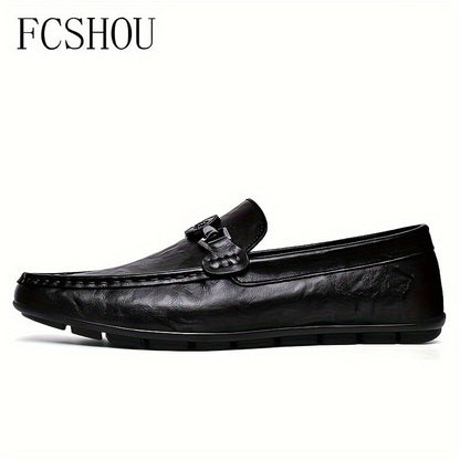 Men's Slip-On Leather Loafers - Stylish Casual & Business Shoes