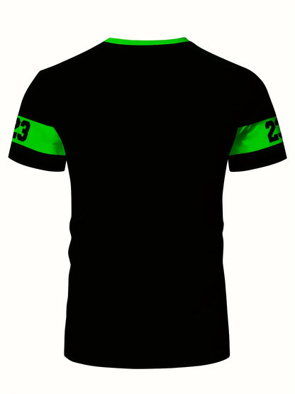 Men'S Racing Graphic T-Shirt - Bold Neon Green  Black Racing Car Design, Lightweight Breathable Fabric for Motorsport Events, Casual Streetwear - Chicago Dream Maker Inspired Casual Attire, Racing Jersey, Event Apparel, Spor