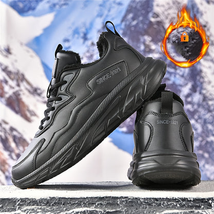 Men's Heavy-Duty Thermal Winter Snow Boots - -like Low-Top Ankle Boots with Lace-Up Closure, Arch & Traction Tread - Warm Outdoor Shoes for Driving, Ice & Snow - All-Terrain Use (Casual/Snow/Slush) - Comfortable & Durable - I