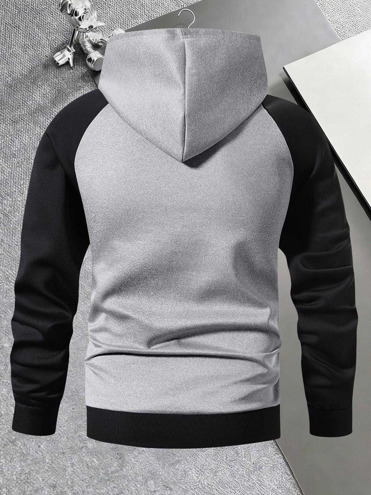 Men's Hooded Color-Block Jacket for Fall and Winter