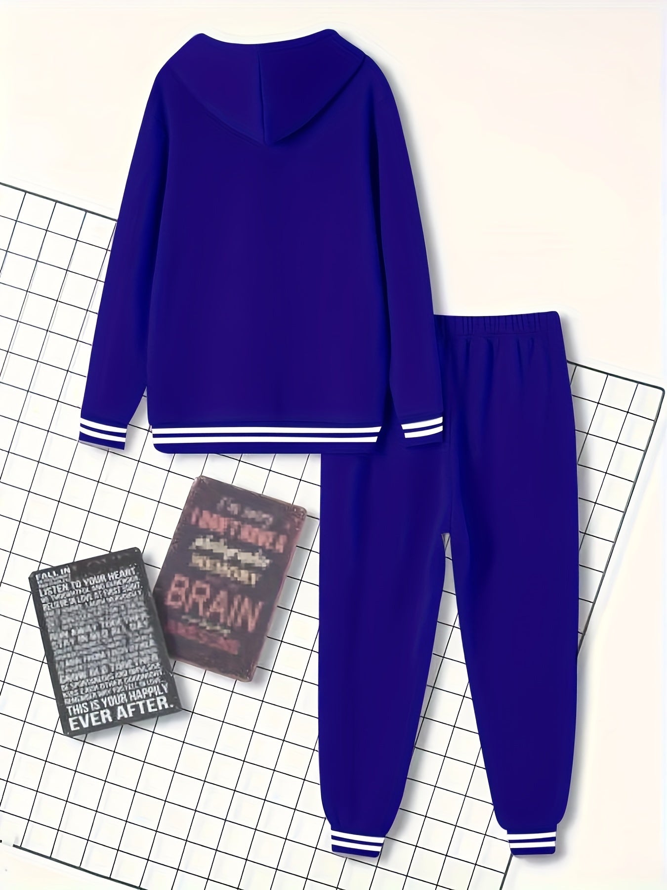 Men's Solid Color Hooded Casual Sportswear Set - ayq