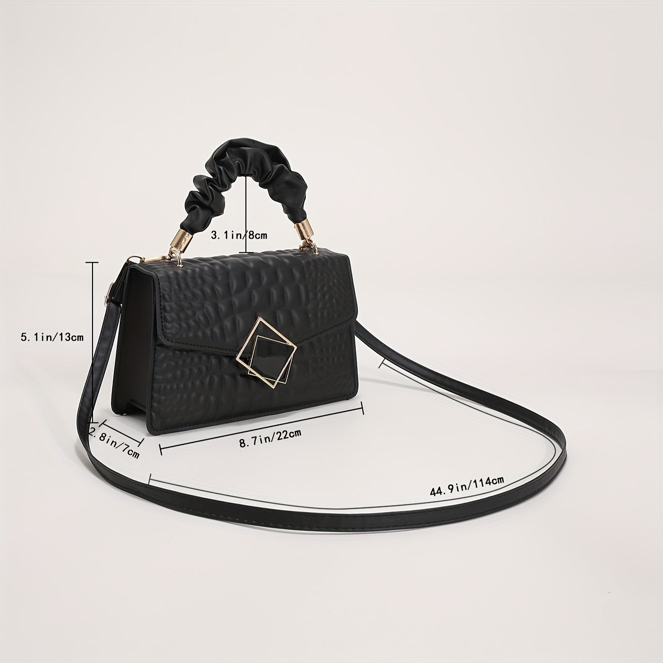 Wrinkled Tote Bag with a Crossbody Design
