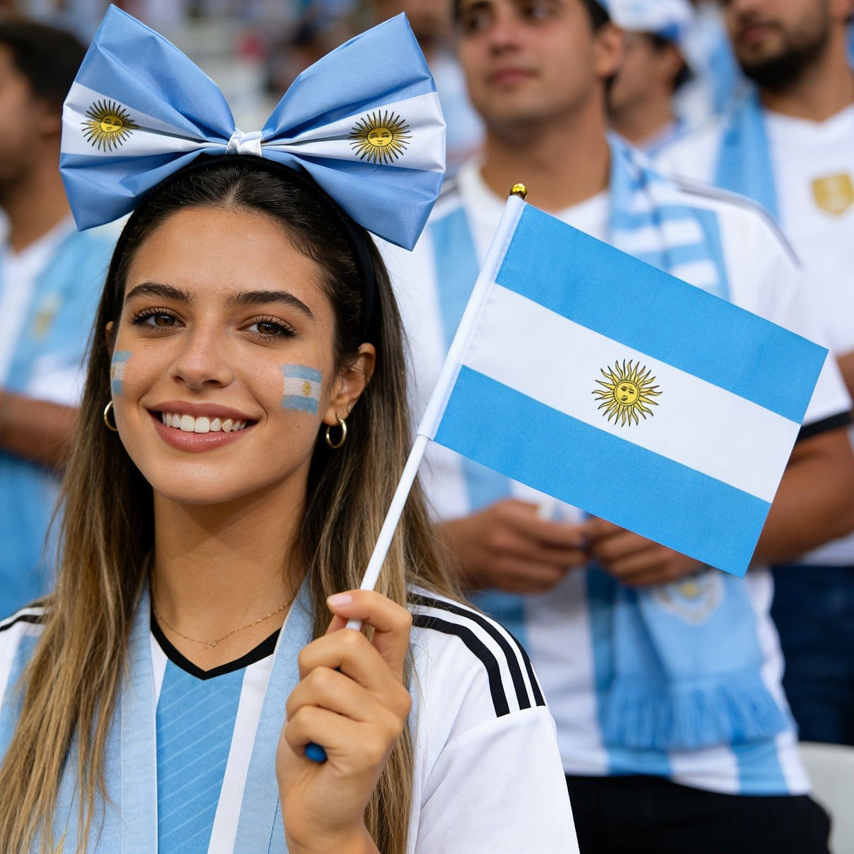 10pcs Argentine Flag Decorations Polyester Cheering Banners